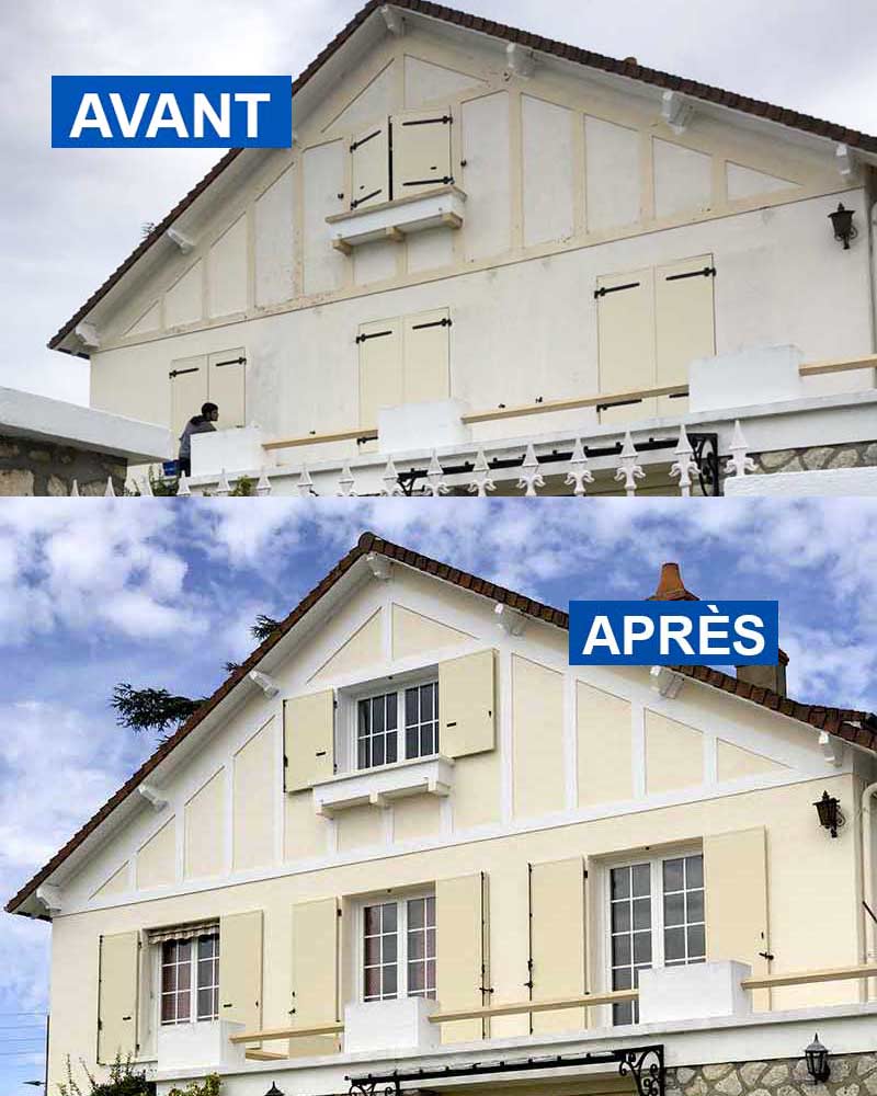 Nettoyage et peinture façade - Patrick toiture 41: artisan peintre dans le Loir-et-Cher (41). Nettoyage, démoussage, traitement anti-mousse, ravalement peinture façade imperméabilisation hydrofuge façade . Patrick toiture 41 intervient sur BLOIS, LAMOTTE-BEUVRON et dans tout le LOIR-ET-CHER (41)